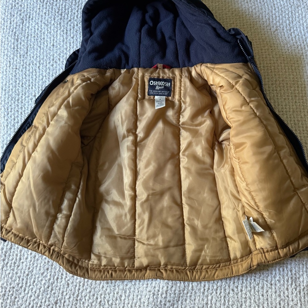 OshKosh B'gosh Black Jacket with Tan Lining NWOT, boys size 4